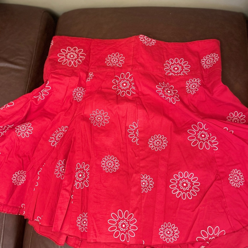 Soulmates Red Floral A-Line Skirt